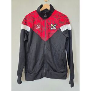 Puma Men’s Red Black Zip Jacket Small Streetwear Athletic Track Top Y2K Gaming